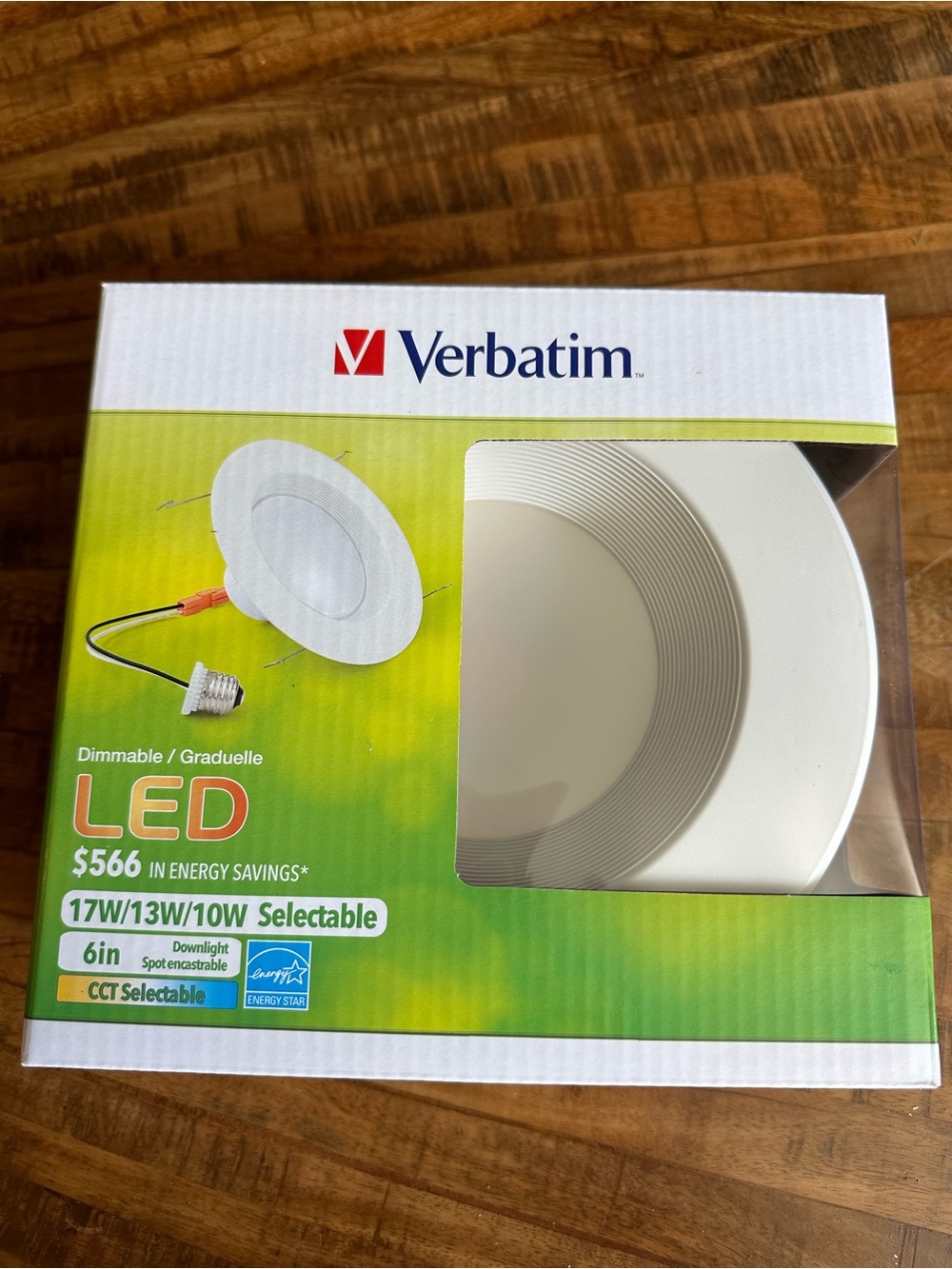 Verbatim White LED Dimmable Selectable Downlight - White